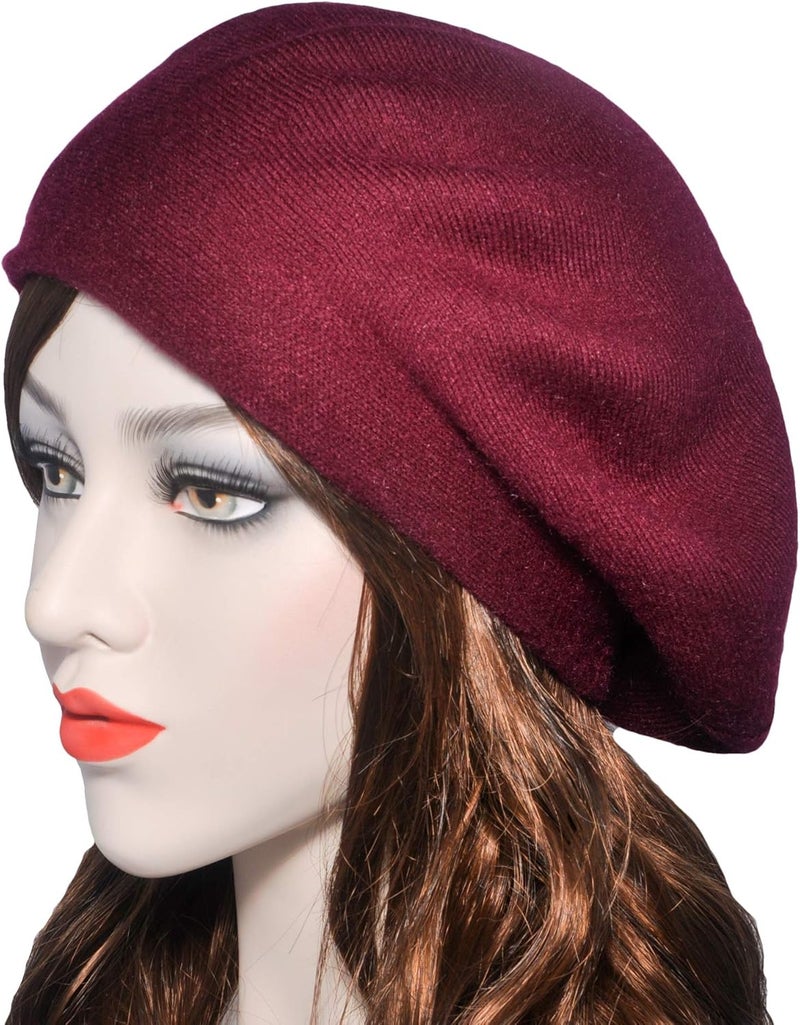 ZLYC Womens French Beret hat, Reversible Solid Color Mosaic Warm Beret Cap for Girls - Image 3